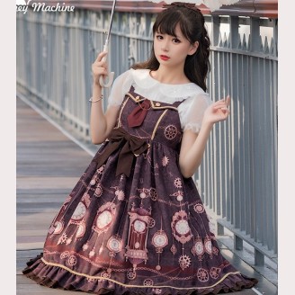 Time Exhibition Steampunk Lolita Style Dress JSK (+Free Hair Clip) (HM01)